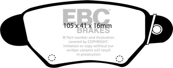EBC Brakes DP1186 - Гальмівні колодки, дискові гальма autocars.com.ua