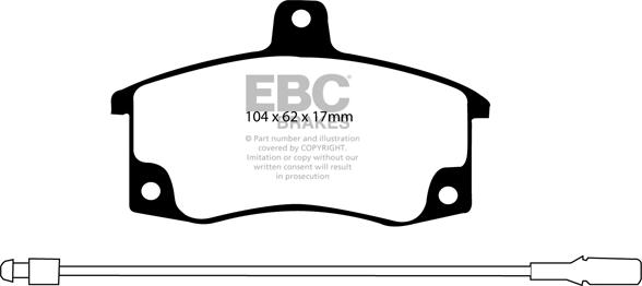 EBC Brakes DP1192 - Гальмівні колодки, дискові гальма autocars.com.ua