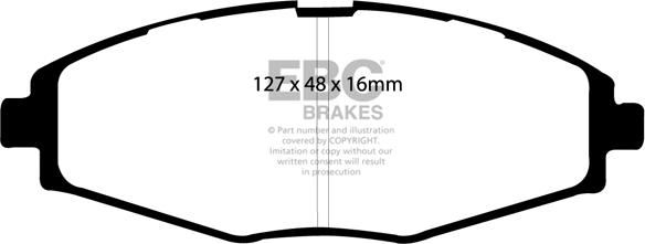 EBC Brakes DP1212 - Гальмівні колодки, дискові гальма autocars.com.ua