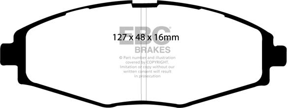 EBC Brakes DP21212 - Тормозные колодки, дисковые, комплект avtokuzovplus.com.ua