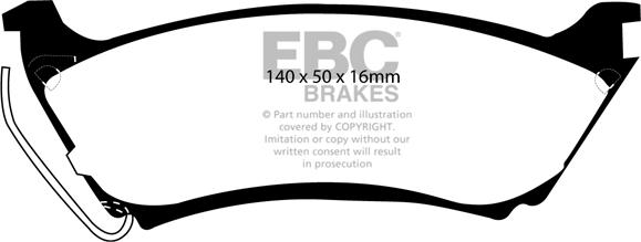 EBC Brakes DP61233 - Гальмівні колодки, дискові гальма autocars.com.ua