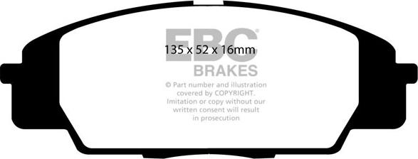 EBC Brakes DP31254C - Гальмівні колодки, дискові гальма autocars.com.ua