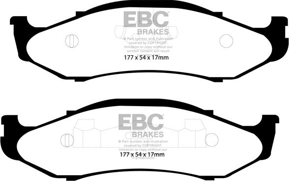 EBC Brakes DP1255 - Гальмівні колодки, дискові гальма autocars.com.ua