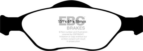 EBC Brakes DP1320 - Гальмівні колодки, дискові гальма autocars.com.ua