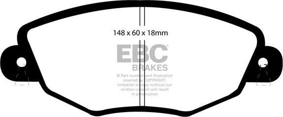 EBC Brakes DP1322 - Гальмівні колодки, дискові гальма autocars.com.ua