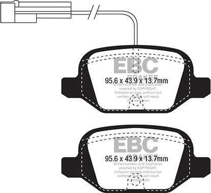 EBC Brakes DP21338/2 - Гальмівні колодки, дискові гальма autocars.com.ua