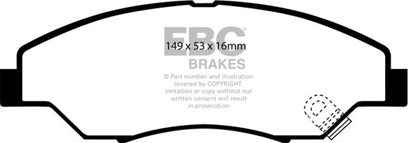 EBC Brakes DP1404 - Тормозные колодки, дисковые, комплект avtokuzovplus.com.ua