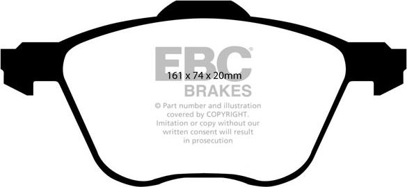 EBC Brakes DP1413 - Тормозные колодки, дисковые, комплект avtokuzovplus.com.ua