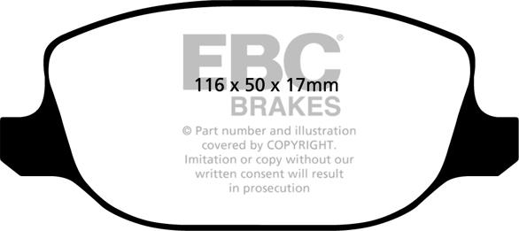 EBC Brakes DP1425 - Гальмівні колодки, дискові гальма autocars.com.ua