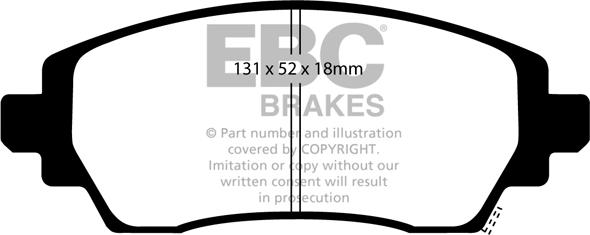 EBC Brakes DP1431 - Гальмівні колодки, дискові гальма autocars.com.ua