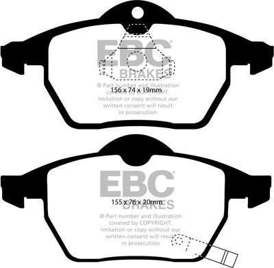 EBC Brakes DP1443 - Гальмівні колодки, дискові гальма autocars.com.ua