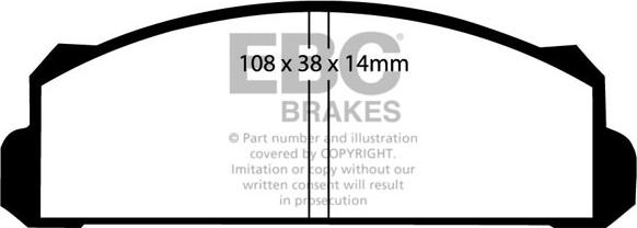 EBC Brakes DP144 - Тормозные колодки, дисковые, комплект avtokuzovplus.com.ua