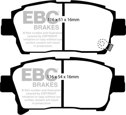 EBC Brakes DP1459 - Гальмівні колодки, дискові гальма autocars.com.ua