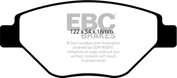 EBC Brakes DP1467 - Тормозные колодки, дисковые, комплект avtokuzovplus.com.ua