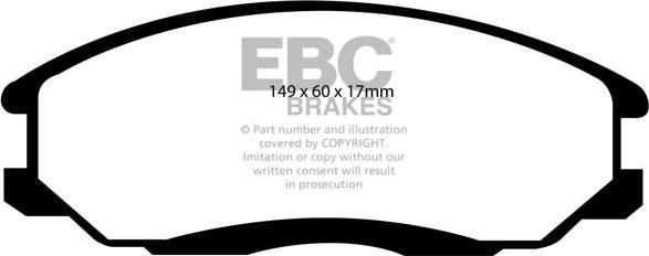 EBC Brakes DP1480 - Гальмівні колодки, дискові гальма autocars.com.ua