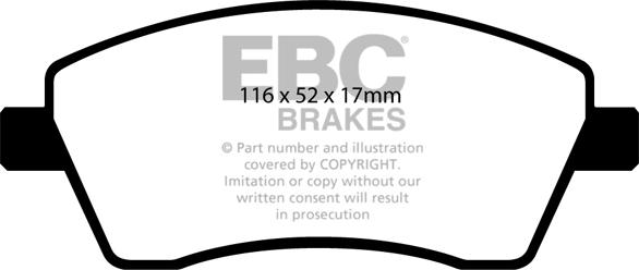EBC Brakes DP1485 - Гальмівні колодки, дискові гальма autocars.com.ua