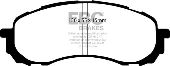 EBC Brakes DP1492 - Гальмівні колодки, дискові гальма autocars.com.ua