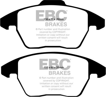 EBC Brakes DP1517/2 - Гальмівні колодки, дискові гальма autocars.com.ua