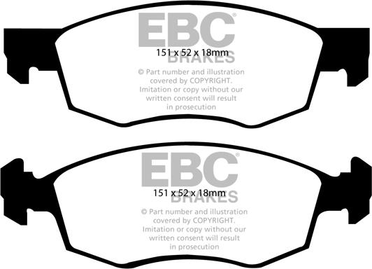 EBC Brakes DP21528 - Тормозные колодки, дисковые, комплект avtokuzovplus.com.ua