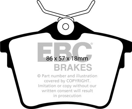 EBC Brakes DP1551 - Гальмівні колодки, дискові гальма autocars.com.ua