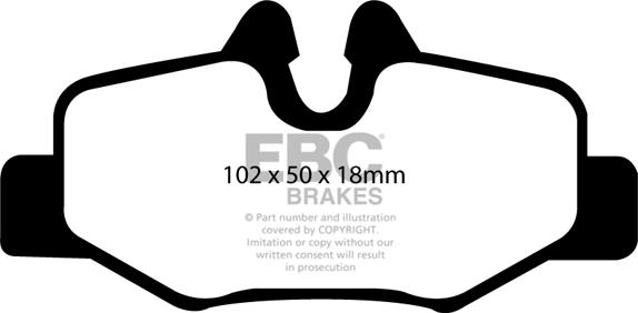 EBC Brakes DP21554 - Гальмівні колодки, дискові гальма autocars.com.ua