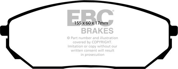 EBC Brakes DP1557 - Тормозные колодки, дисковые, комплект avtokuzovplus.com.ua