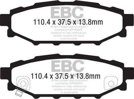 EBC Brakes DP41584R - Гальмівні колодки, дискові гальма autocars.com.ua