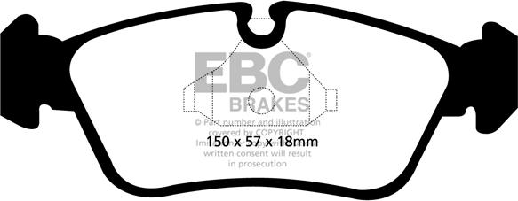 EBC Brakes DP21587 - Тормозные колодки, дисковые, комплект avtokuzovplus.com.ua