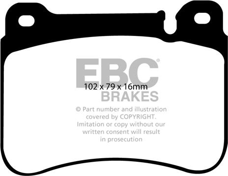 EBC Brakes DP1590 - Гальмівні колодки, дискові гальма autocars.com.ua