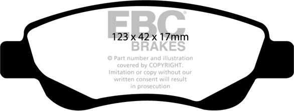 EBC Brakes DP1597 - Гальмівні колодки, дискові гальма autocars.com.ua