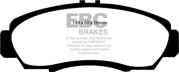 EBC Brakes DP1610 - Тормозные колодки, дисковые, комплект avtokuzovplus.com.ua