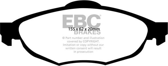 EBC Brakes DP21611 - Гальмівні колодки, дискові гальма autocars.com.ua