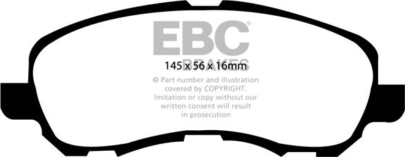 EBC Brakes DP1614 - Гальмівні колодки, дискові гальма autocars.com.ua