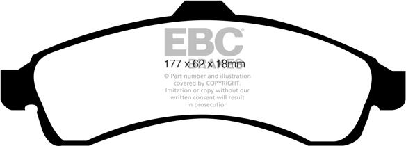 EBC Brakes DP61618 - Тормозные колодки, дисковые, комплект avtokuzovplus.com.ua