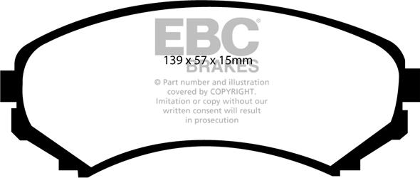 EBC Brakes DP1619 - Гальмівні колодки, дискові гальма autocars.com.ua