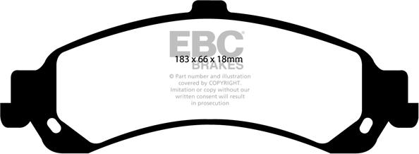 EBC Brakes DP1635 - Тормозные колодки, дисковые, комплект avtokuzovplus.com.ua