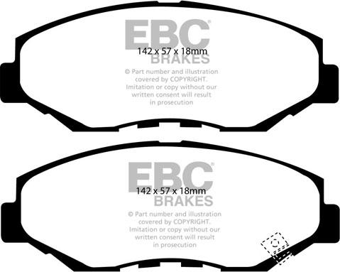 EBC Brakes DP1655 - Тормозные колодки, дисковые, комплект avtokuzovplus.com.ua
