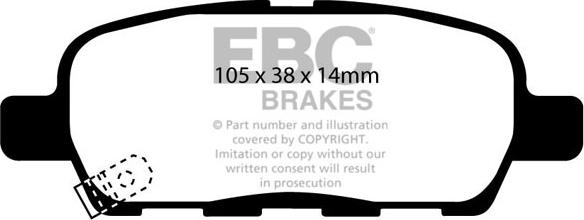 EBC Brakes DP1666 - Гальмівні колодки, дискові гальма autocars.com.ua