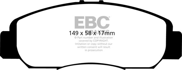 EBC Brakes DP1669 - Гальмівні колодки, дискові гальма autocars.com.ua