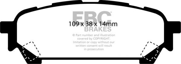 EBC Brakes DP41687R - Гальмівні колодки, дискові гальма autocars.com.ua