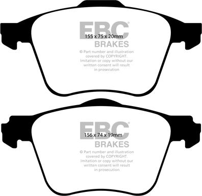 EBC Brakes DP1690 - Тормозные колодки, дисковые, комплект avtokuzovplus.com.ua