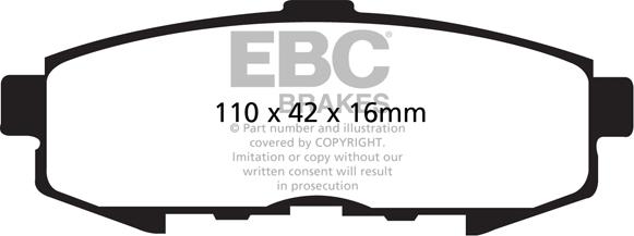 EBC Brakes DP1733 - Тормозные колодки, дисковые, комплект avtokuzovplus.com.ua