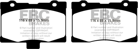 EBC Brakes DP1735 - Тормозные колодки, дисковые, комплект avtokuzovplus.com.ua