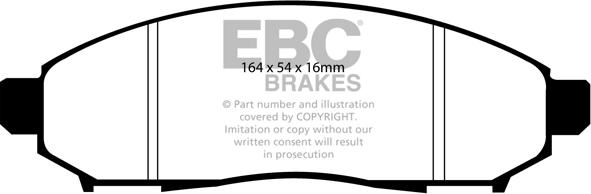 EBC Brakes DP1747 - Тормозные колодки, дисковые, комплект avtokuzovplus.com.ua