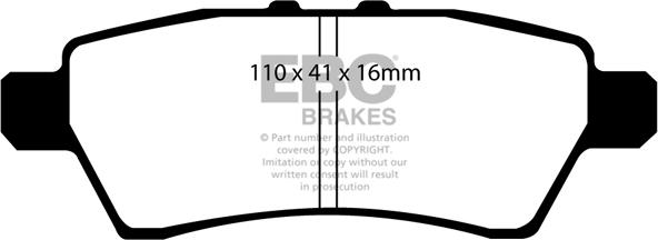 EBC Brakes DP1748 - Тормозные колодки, дисковые, комплект avtokuzovplus.com.ua