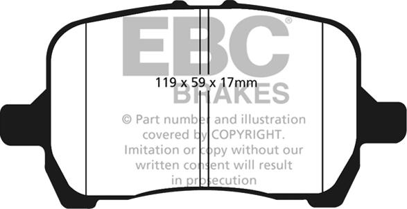 EBC Brakes DP1763 - Гальмівні колодки, дискові гальма autocars.com.ua