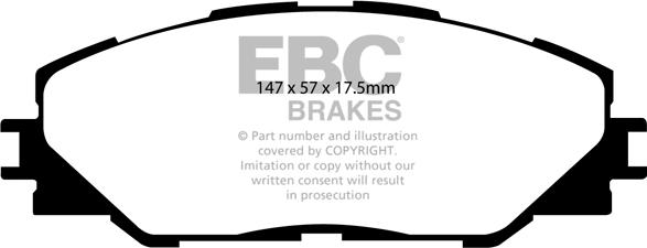 EBC Brakes DP61792 - Гальмівні колодки, дискові гальма autocars.com.ua