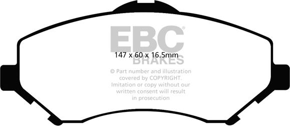 EBC Brakes DP1798 - Гальмівні колодки, дискові гальма autocars.com.ua