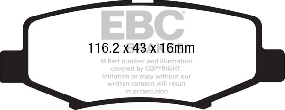 EBC Brakes DP61799 - Тормозные колодки, дисковые, комплект avtokuzovplus.com.ua