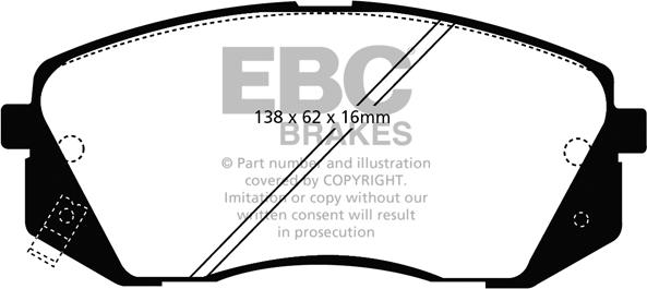 EBC Brakes DP21809 - Гальмівні колодки, дискові гальма autocars.com.ua